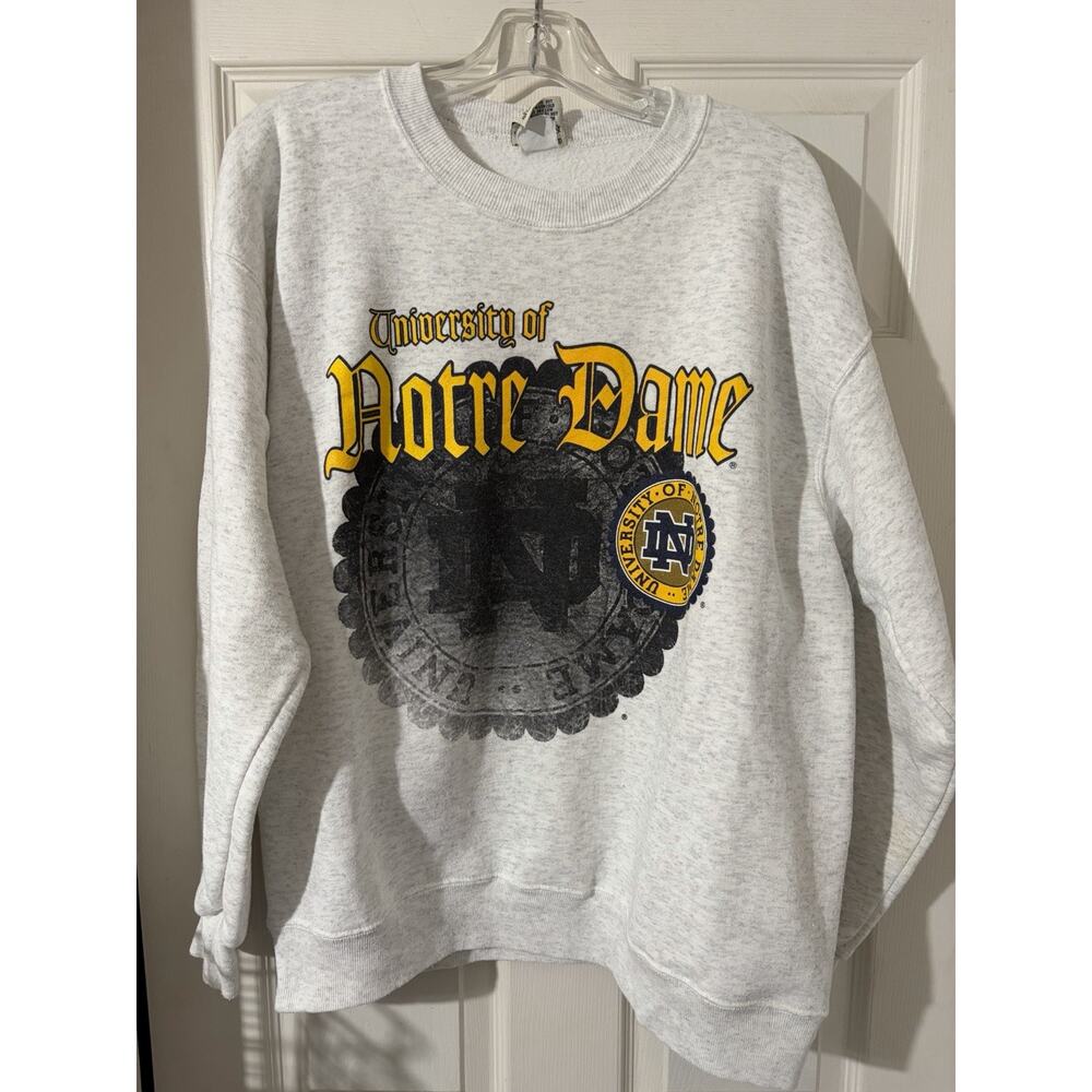 Vintage 90s Notre Dame Nutmeg Crewneck Sz L College Sweatshirt
